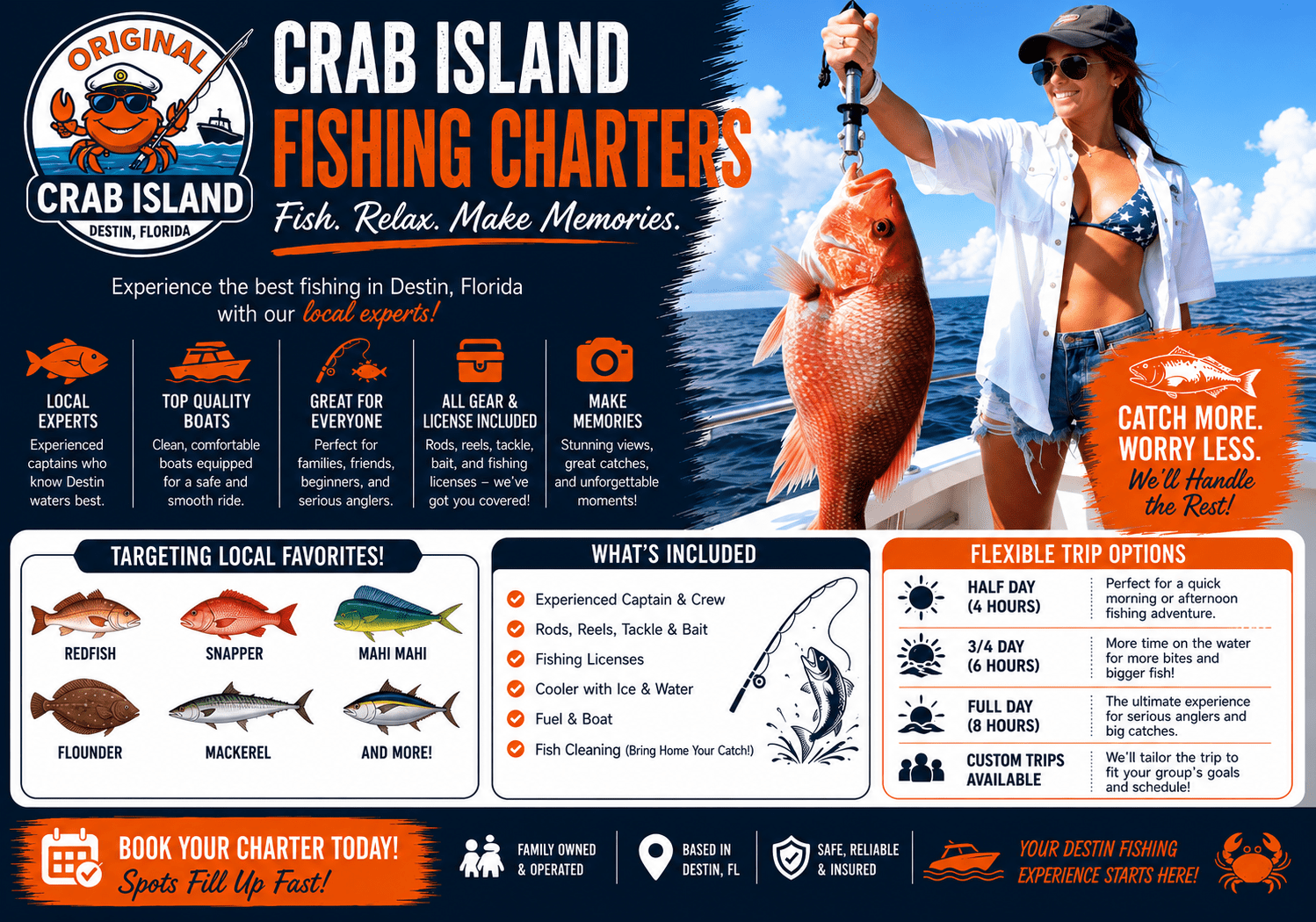 Crab Island Charter Fishing Infographic