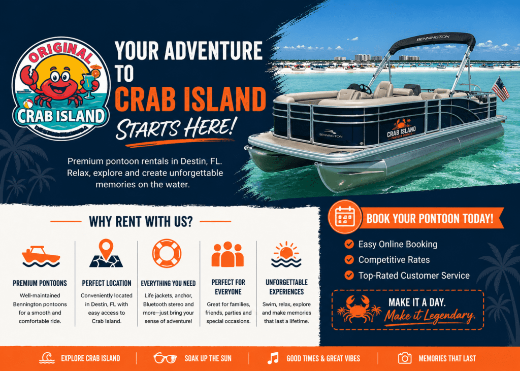Crab Island Pontoon Rentals Infographic